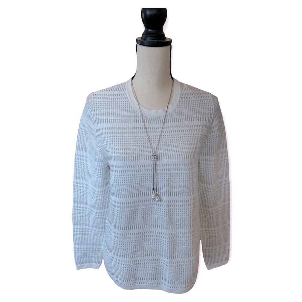 Ann Taylor Factory Silver and White Sweater